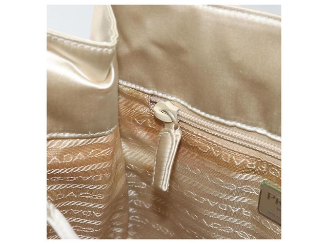 PRADA Borsa a Mano Satin Bianco Auth bs31836 - vista 21