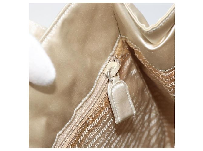 PRADA Borsa a Mano Satin Bianco Auth bs31836 - vista 23