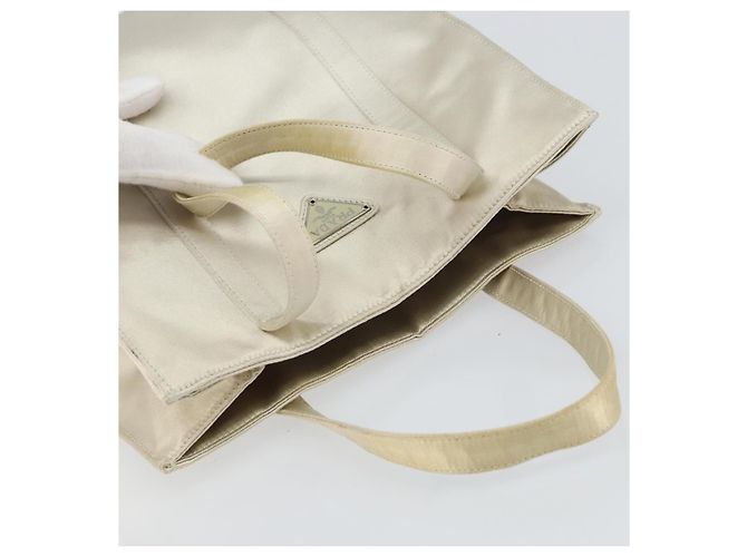 PRADA Borsa a Mano Satin Bianco Auth bs31836 - vista 6