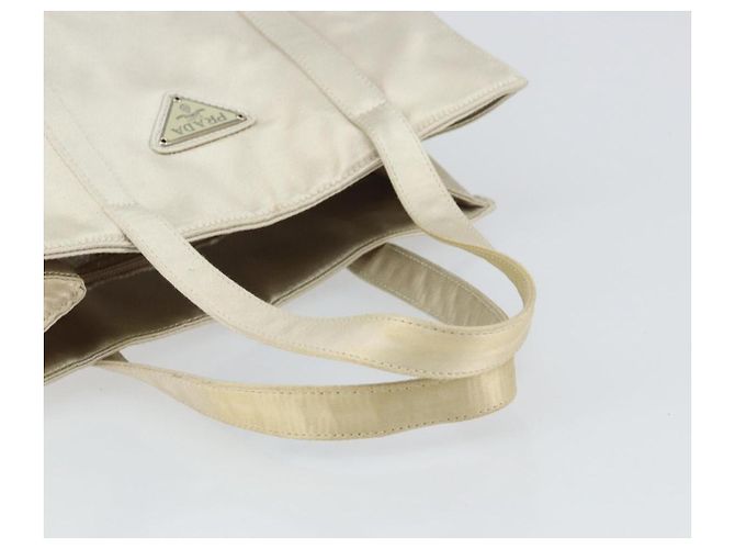 PRADA Borsa a Mano Satin Bianco Auth bs31836 - vista 7