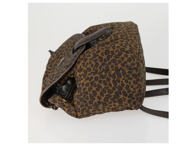 Autre Marque Zaino in nylon marrone e oro Auth yk20025 di BOTTEGA VENETA D'oro - vista 4