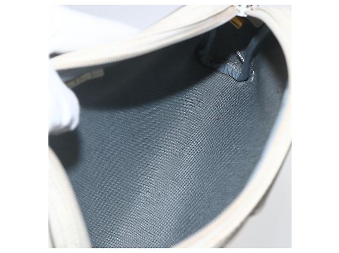 Christian Dior Borsa a spalla in tela a nido d'ape PVC oro bianco Auth 158146 D'oro - vista 12