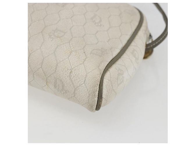 Christian Dior Borsa a spalla in tela a nido d'ape PVC oro bianco Auth 158146 D'oro - vista 15