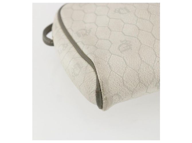 Christian Dior Borsa a spalla in tela a nido d'ape PVC oro bianco Auth 158146 D'oro - vista 16