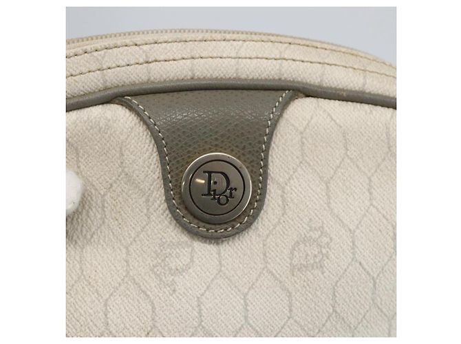 Christian Dior Borsa a spalla in tela a nido d'ape PVC oro bianco Auth 158146 D'oro - vista 17