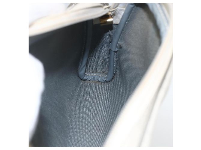 Christian Dior Borsa a spalla in tela a nido d'ape PVC oro bianco Auth 158146 D'oro - vista 19