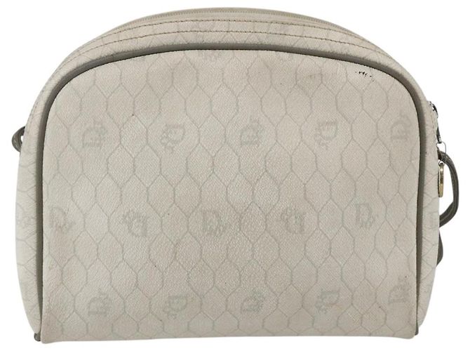 Christian Dior Borsa a spalla in tela a nido d'ape PVC oro bianco Auth 158146 D'oro - vista 2
