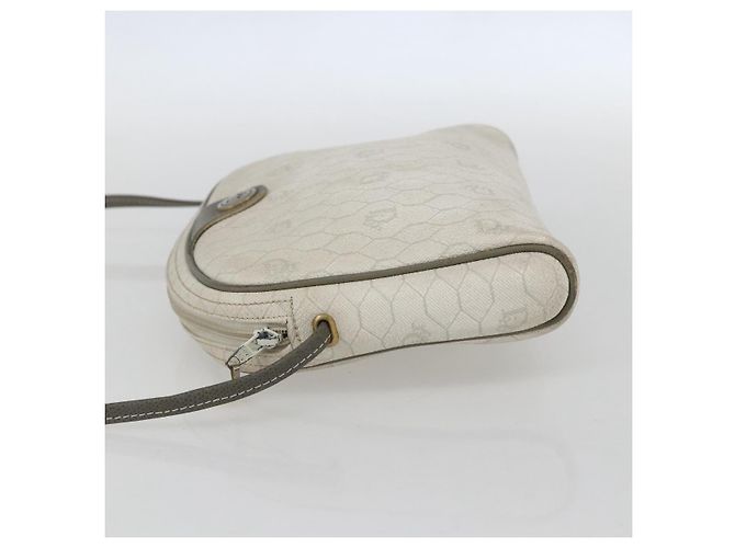 Christian Dior Borsa a spalla in tela a nido d'ape PVC oro bianco Auth 158146 D'oro - vista 3