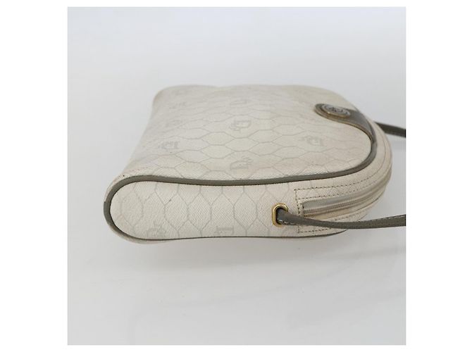 Christian Dior Borsa a spalla in tela a nido d'ape PVC oro bianco Auth 158146 D'oro - vista 4