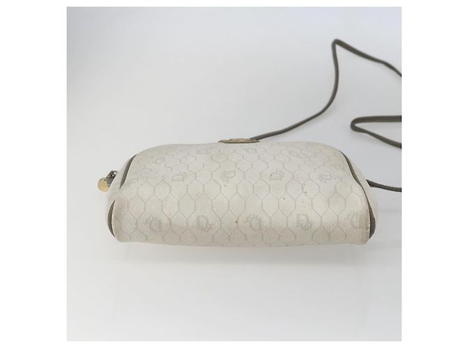 Christian Dior Borsa a spalla in tela a nido d'ape PVC oro bianco Auth 158146 D'oro - vista 5