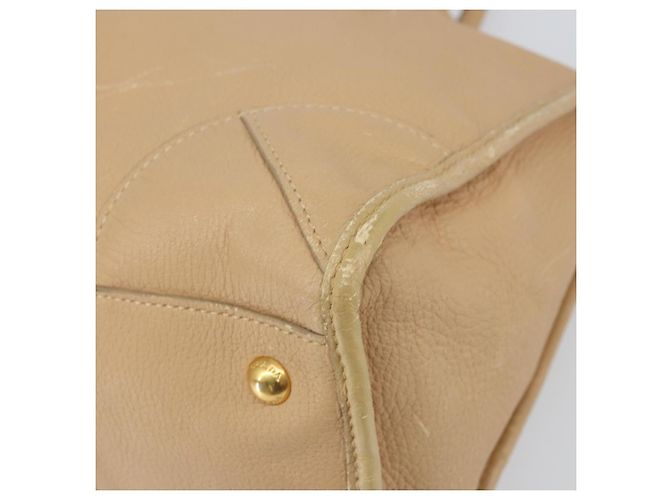 PRADA Borsa a Mano in Pelle 2 in 1 Beige Oro Auth ka1190 D'oro - vista 10