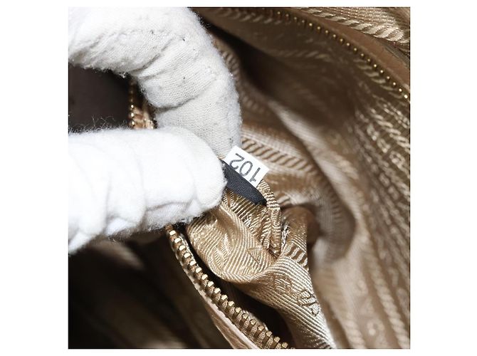 PRADA Borsa a Mano in Pelle 2 in 1 Beige Oro Auth ka1190 D'oro - vista 12