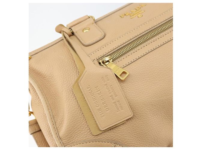 PRADA Borsa a Mano in Pelle 2 in 1 Beige Oro Auth ka1190 D'oro - vista 18