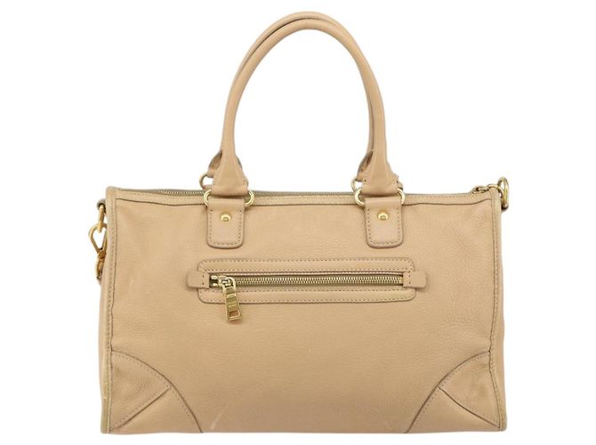 PRADA Borsa a Mano in Pelle 2 in 1 Beige Oro Auth ka1190 D'oro - vista 2