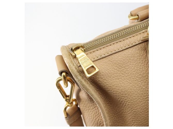 PRADA Borsa a Mano in Pelle 2 in 1 Beige Oro Auth ka1190 D'oro - vista 20