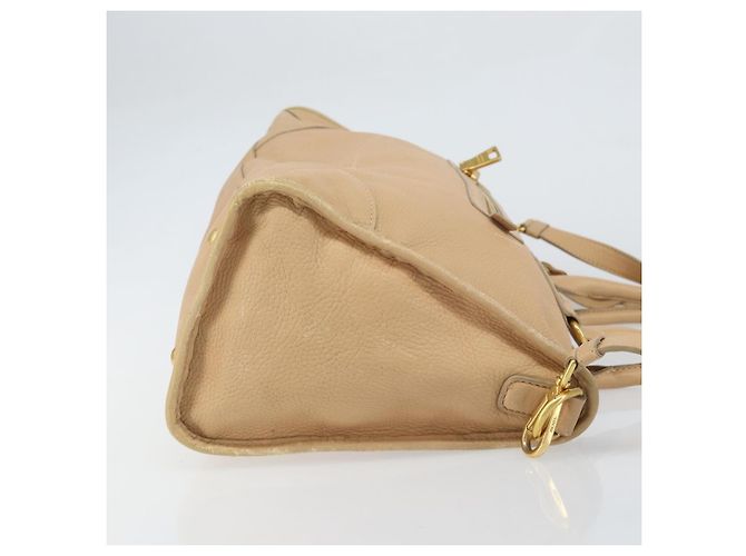 PRADA Borsa a Mano in Pelle 2 in 1 Beige Oro Auth ka1190 D'oro - vista 3