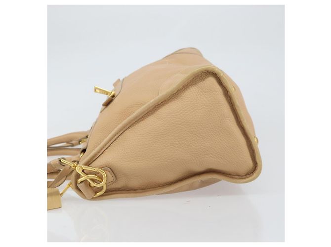 PRADA Borsa a Mano in Pelle 2 in 1 Beige Oro Auth ka1190 D'oro - vista 4