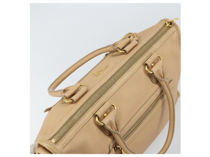 PRADA Borsa a Mano in Pelle 2 in 1 Beige Oro Auth ka1190 D'oro - vista 6
