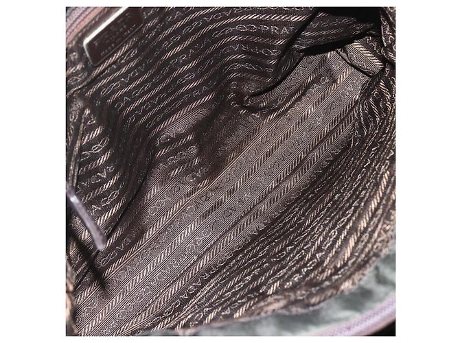 PRADA Ketten-Tote aus Nylon Khaki Silber Authentisch am10142 - Ansicht 11