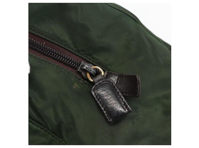 PRADA Ketten-Tote aus Nylon Khaki Silber Authentisch am10142 - Ansicht 17