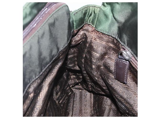 PRADA Ketten-Tote aus Nylon Khaki Silber Authentisch am10142 - Ansicht 22