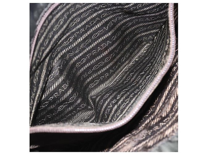 PRADA Ketten-Tote aus Nylon Khaki Silber Authentisch am10142 - Ansicht 23