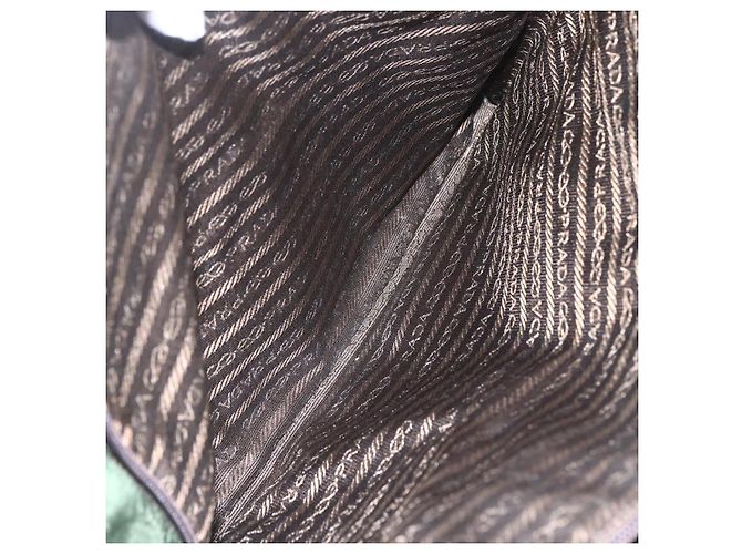 PRADA Ketten-Tote aus Nylon Khaki Silber Authentisch am10142 - Ansicht 24