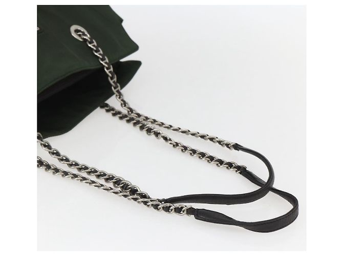 PRADA Ketten-Tote aus Nylon Khaki Silber Authentisch am10142 - Ansicht 7