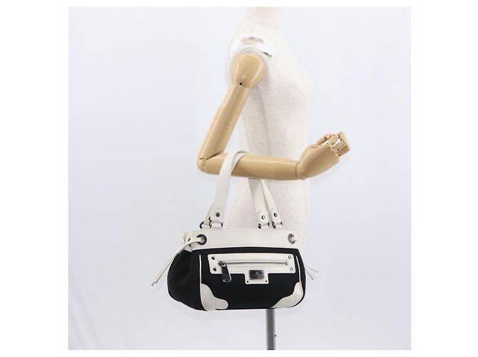 Bolsa de mão em lona preta BURBERRY Blue Label Auth ka1019 Preto - vista 22