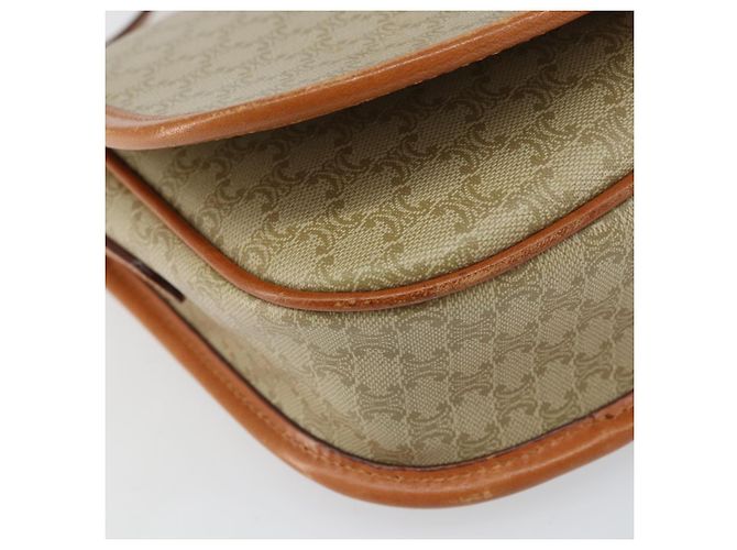 Céline Borsa a Spalla in Tela Macadam CELINE PVC Beige Oro Auth am10146 D'oro - vista 14