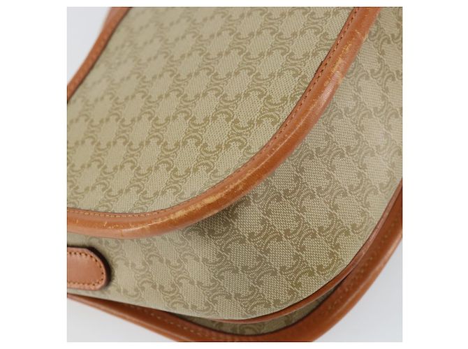 Céline Borsa a Spalla in Tela Macadam CELINE PVC Beige Oro Auth am10146 D'oro - vista 16