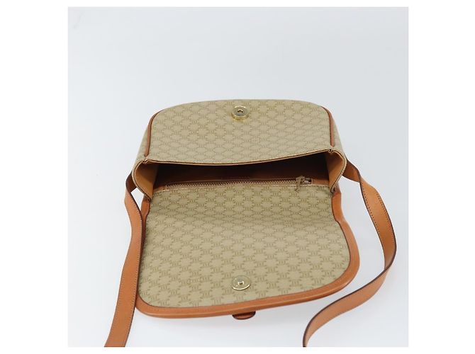 Céline Borsa a Spalla in Tela Macadam CELINE PVC Beige Oro Auth am10146 D'oro - vista 18