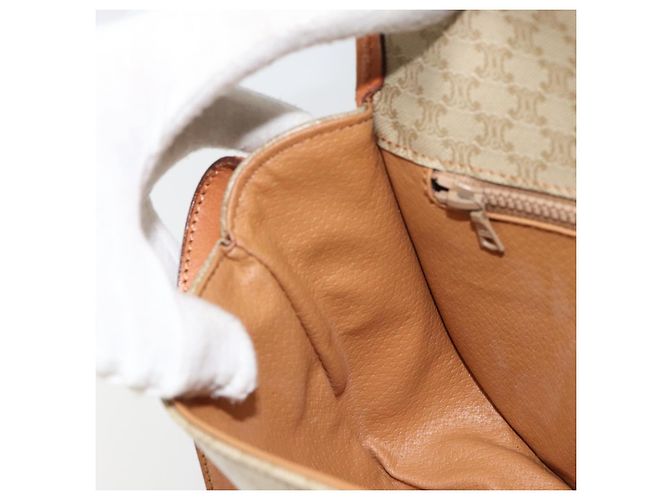 Céline Borsa a Spalla in Tela Macadam CELINE PVC Beige Oro Auth am10146 D'oro - vista 21