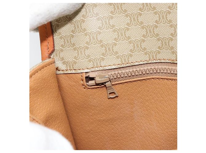 Céline Borsa a Spalla in Tela Macadam CELINE PVC Beige Oro Auth am10146 D'oro - vista 22