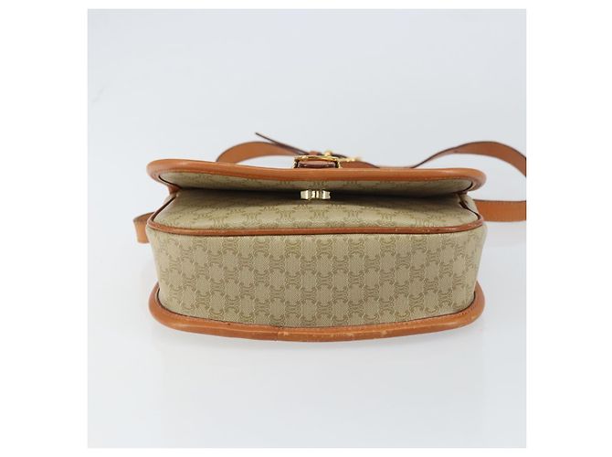 Céline Borsa a Spalla in Tela Macadam CELINE PVC Beige Oro Auth am10146 D'oro - vista 5