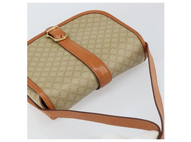 Céline Borsa a Spalla in Tela Macadam CELINE PVC Beige Oro Auth am10146 D'oro - vista 6