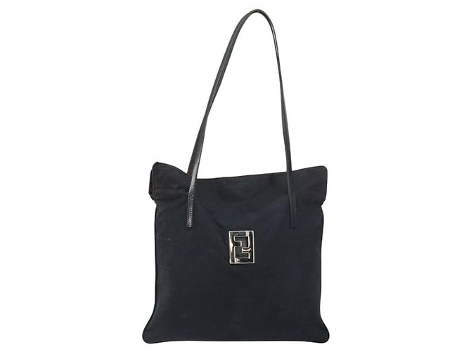FENDI Zucca Canvas Tote Bag Schwarz Silber Auth 158397 - Ansicht 13