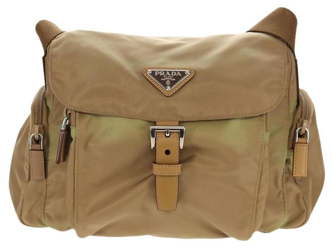 PRADA Schultertasche Nylon Khaki Silber Authentisch fm4987 - Ansicht 13