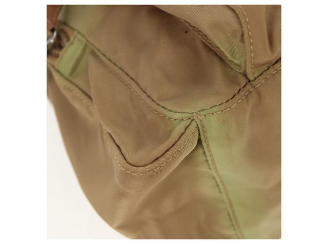 PRADA Schultertasche Nylon Khaki Silber Authentisch fm4987 - Ansicht 14