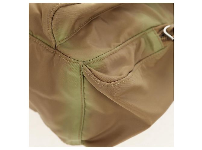 PRADA Schultertasche Nylon Khaki Silber Authentisch fm4987 - Ansicht 15