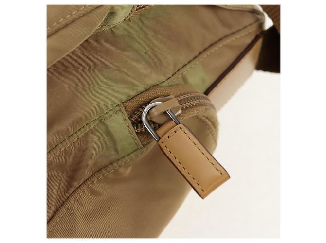 PRADA Schultertasche Nylon Khaki Silber Authentisch fm4987 - Ansicht 18