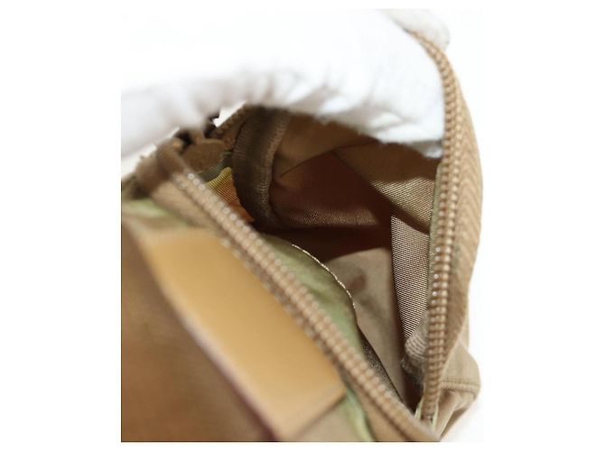PRADA Schultertasche Nylon Khaki Silber Authentisch fm4987 - Ansicht 19
