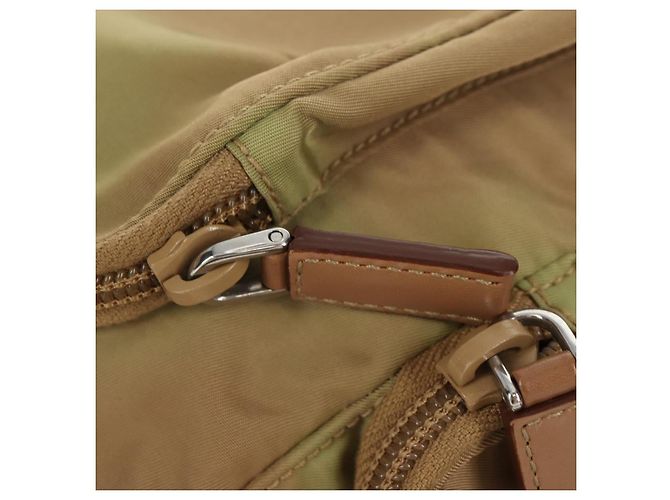 PRADA Schultertasche Nylon Khaki Silber Authentisch fm4987 - Ansicht 22