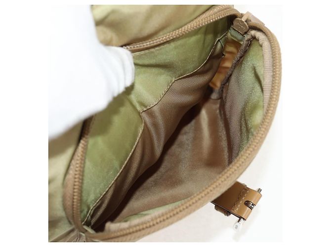 PRADA Schultertasche Nylon Khaki Silber Authentisch fm4987 - Ansicht 23