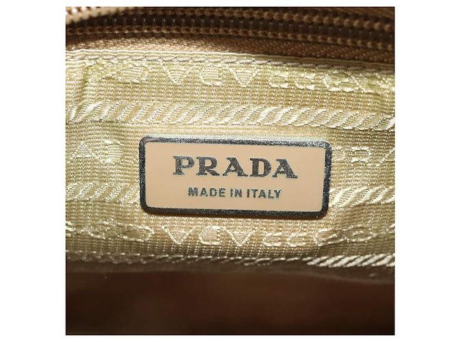 PRADA Schultertasche Nylon Khaki Silber Authentisch fm4987 - Ansicht 25