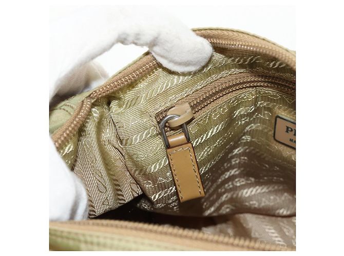 PRADA Schultertasche Nylon Khaki Silber Authentisch fm4987 - Ansicht 28