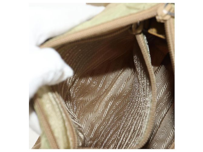 PRADA Schultertasche Nylon Khaki Silber Authentisch fm4987 - Ansicht 29