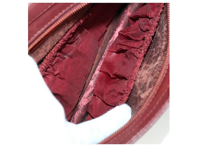 CARTIER Bolsa Clutch Must Line de Couro 2 Set Bordeaux Auth mr1596 - vista 15
