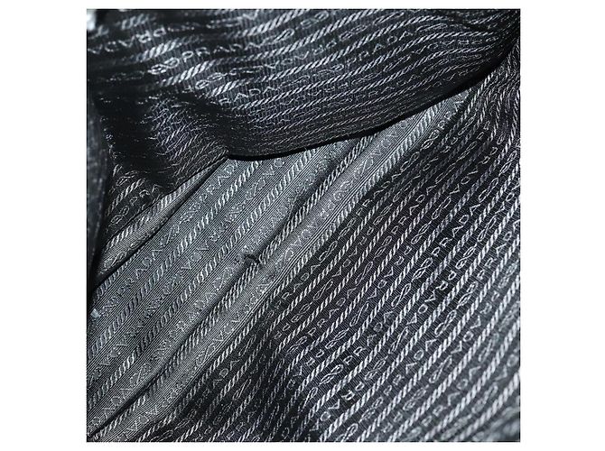 Borsa da lavoro PRADA Nylon 2 vie Nero Argento Auth 155199 - vista 11