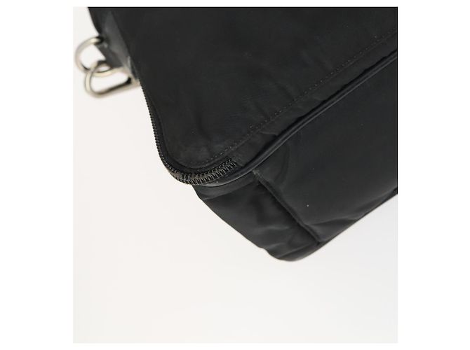 Borsa da lavoro PRADA Nylon 2 vie Nero Argento Auth 155199 - vista 16